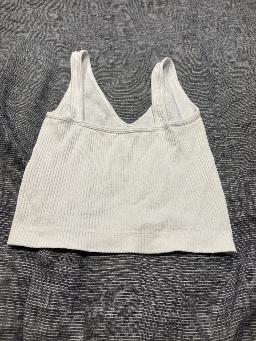 Free People White Ribbed V-Neck Tank - Picture 2 of 3